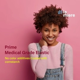 LA MIERE Clear Non-Latex 100 counts, Intraoral Elastic Bands Orthodontic Elastics Dental Rubber Bands Made in US Medium 3/16\'\', Clear