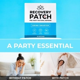 Party Treats Patches 10 Pack - Wake Up Refreshed & Energized with Our 100% Natural Ingredients Patch - Individually Wrapped, Skin-Friendly & Waterproof - Enhanced Morning Formula