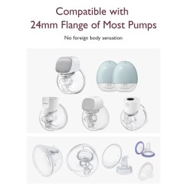 Momcozy Flange Insert 17mm Compatible with 24mm Flange/Shield of Most Pumps, Insert for Breast Pump Replacement Accessories, 4PCS 17mm