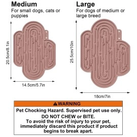 OHMO Licky Mats for Dogs and Cats 2 Pcs Cactus Silicone Lick Mats with Suction Cups for Pet Anxiety Relief, Dog Slow Feeding(Coral&Mars)