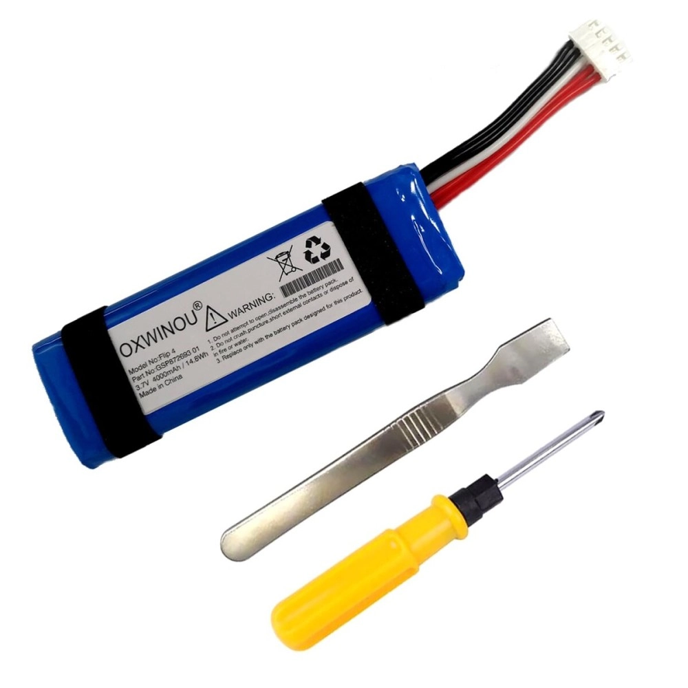 OXWINOU Compatible with JBL Flip 4, Flip 4 Special Edition Compatible with JBL GSP872693 01 3.7V 4000mAh (1-Pack)
