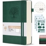 Ansopu Dotted Journal Notebook, 360 Numbered Pages Bullet Dot Grid Journals, 100gsm Dot Paper Thick Hardcover Leather Journal for Writing Women Men, A5 Small Dotted Grid Notebooks for Work School