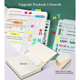 Ansopu Dotted Journal Notebook, 360 Numbered Pages Bullet Dot Grid Journals, 100gsm Dot Paper Thick Hardcover Leather Journal for Writing Women Men, A5 Small Dotted Grid Notebooks for Work School