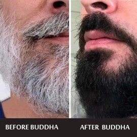 Buddha Natural Beard Grey Serum Oil (25 ml) - Helps to restore Natural dark color Non-Sticky with Almond Oil, Amla