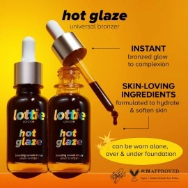 Lottie LONDON - Hot Glaze Bronzing Serum Drops - Buildable universal serum, add color to complexion in an instant - 28ml