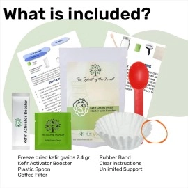 The Spirit Of The Forest Milk Kefir Grains DIY Dairy Non-GMO Probiotic Drink Limitless Heirloom Starter Easy Dried Lebanese, Reusable Kefir Grains for Infinite Supply of Kefir, Up to 3 Weeks Shelf