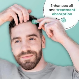 FolliRoll Derma Roller for Hair and Skin - 0.30mm Titanium Microneedles - for Hair Loss, Acne Scars, and Dark Spots - 192 Real Individual Needles with Free Storage Case for Men and Women