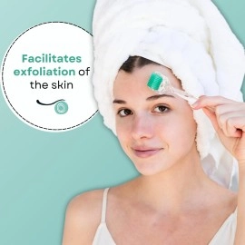 FolliRoll Derma Roller for Hair and Skin - 0.30mm Titanium Microneedles - for Hair Loss, Acne Scars, and Dark Spots - 192 Real Individual Needles with Free Storage Case for Men and Women