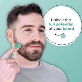 FolliRoll Derma Roller for Hair and Skin - 0.30mm Titanium Microneedles - for Hair Loss, Acne Scars, and Dark Spots - 192 Real Individual Needles with Free Storage Case for Men and Women