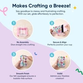 Beryzol Silicone Cup Cradle, Cup Cradle for Tumblers Use to Apply UV DTF Decal/Apply Vinyl Decals -Keep Mugs in Place with Felt SqueegeePurple