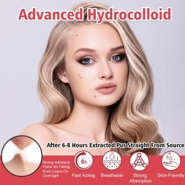 YHOVID 450 Pimple Patches for Face, Hydrocolloid Acne Patches for Zit Covers, Invisible Skin Stickers for Blemish Spot Treatment, 4 Sizes, with Salicylic Acid, Tea Tree & Coconut Oil