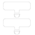 TACOMEGE 2pcs Transparent Phone Tether Tabs for Clear Phone Cases, Cell Phone Tether Replacement for iPhone Smartphone Case (T Type - Silver Buckle)