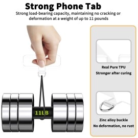 TACOMEGE 2pcs Transparent Phone Tether Tabs for Clear Phone Cases, Cell Phone Tether Replacement for iPhone Smartphone Case (T Type - Silver Buckle)