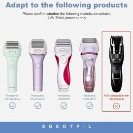 SGEOYPIL Wet Dry Shaver Charger Stand Compatible with Panasonic Women Close Curves Electric Razor for ES-WL60 ES-WL80 ES2207P ES2216PC Replacement Shaver Accessory Charging Dock (The New Update)