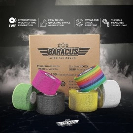 BARACUS Premium Thumb Tape Cross Training and Weightlifting for The Best Hook Grip - 23 ft Long - WOD Tape Chalk and Sweat Proof - Hook Grip Lifting Athletic Thumb Tape (EliteV2Box)