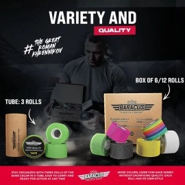 BARACUS Premium Thumb Tape Cross Training and Weightlifting for The Best Hook Grip - 23 ft Long - WOD Tape Chalk and Sweat Proof - Hook Grip Lifting Athletic Thumb Tape (EliteV2Box)