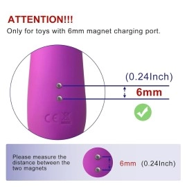 Fertile Rain Magnetic USB DC Charger Cable 2.7ft Replacement Charging Cord for Rechargeable Toys Massagers Electric Toothbrush (6MM)