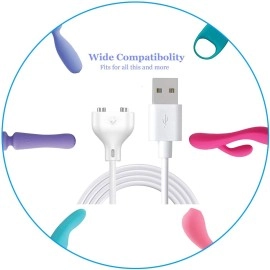 Fertile Rain Magnetic USB DC Charger Cable 2.7ft Replacement Charging Cord for Rechargeable Toys Massagers Electric Toothbrush (6MM)