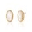 S.Leaf Minimalism Mother of Pearl Stud Earrings for Women Sterling Silver Round Disc Stud Earrings for Women (Oval_15mm_Gold)