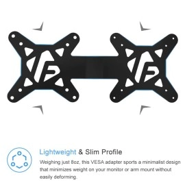 IFCASE Universal Back of Monitor, Monitor Arm Extension Metal VESA Mount Adapter Extender Plate for Mini PC CPU Computer Compatible with Intel NUC (Black)