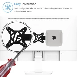IFCASE Universal Back of Monitor, Monitor Arm Extension Metal VESA Mount Adapter Extender Plate for Mini PC CPU Computer Compatible with Intel NUC (Black)