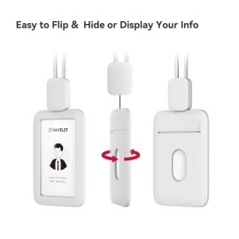 SANTLET Premium ID Badge Holder with Lanyard, Retractable Badge Reel, Safety Breakaway Buckle, 2 Card Slots Soft Silicone ID Card Holder Vertical for Office Staff Teachers Employees