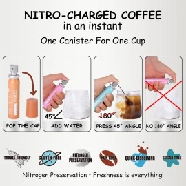 Coffee to the Moo Nitro Cold Brew Coffee Concentrate, Mix Pack (KETO, Collagen & Mushroom Coffee), Instant Hot or Iced, Pocket/Purse Sized & Travel Friendly, No Refrigeration, 6 Cups