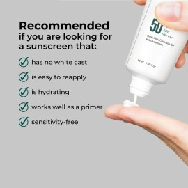 P.CALM Water Barrier Moisturizing Sun Cream Non-greasy No White Cast Light-Weight SPF 50+ PA++++ Vegan Calming Moisture Daily Sunscreen Reef-Safe UVA UVB Dry Oily Sensitive Skin Korean Skincare