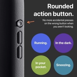 TineeOwl for iPhone 15 Pro Max Magnetic Case, Compatible with MagSafe, TPU, Minimalist, Slim/Thin and Grippy with Microfiber Lining, Rounded Action Button (Almost Black)