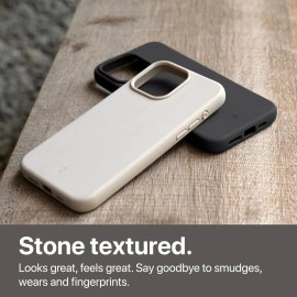 TineeOwl for iPhone 15 Pro Max Magnetic Case, Compatible with MagSafe, TPU, Minimalist, Slim/Thin and Grippy with Microfiber Lining, Rounded Action Button (Almost Black)