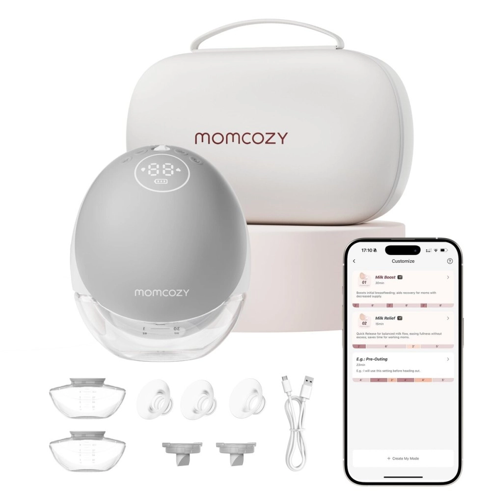 Momcozy Portable Breast Pump M9 with 24mm Flange, Electric Breast Pump Mobile Flow, Banana Yellow,1 Count