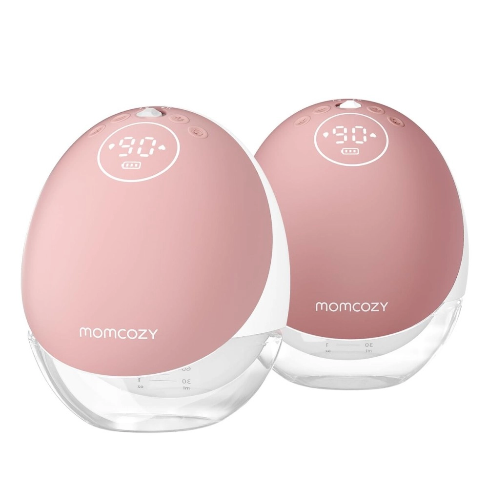 Momcozy Breast Pump Hands Free Upgraded Mobile Flow | M9, App Discreet Control with Personalized Multi-Modes & 15 Levels, Wearable Breast Pump 24mm, 1 Pack Cozy Red