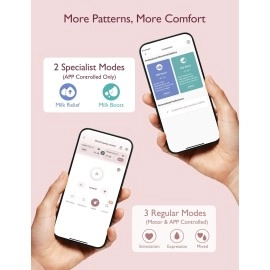 Momcozy Breast Pump Hands Free Upgraded Mobile Flow | M9, App Discreet Control with Personalized Multi-Modes & 15 Levels, Wearable Breast Pump 24mm, 1 Pack Cozy Red