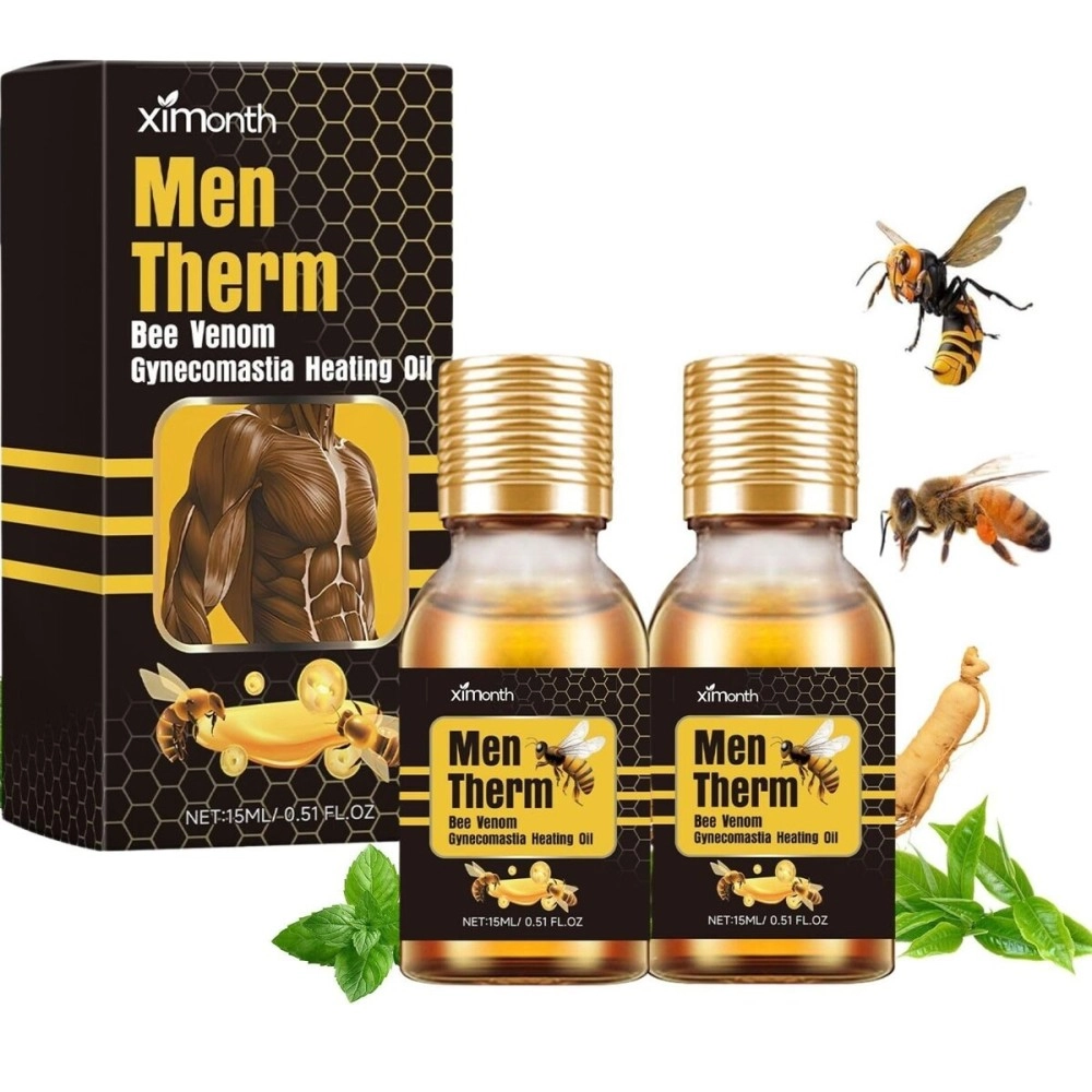 YUEOL Men Bee Venom Oil and Gel, 2 Pack, Natural, Unscented, 15ml Each, Long Lasting Protection, For Men