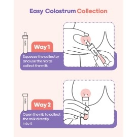 Nuliie Colostrum Collector Kit 7ml/12pcs, Leakproof, Reusable Breast Milk Collector, Heat & Freezer Resistant, BPA-Free, With Cotton Cloth Wipe, Storage Case, Cleaning Brush -Ready-to-Use for Newborns