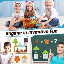 Magnetic Blocks - Build Mine Magnet World Magic Portal Forest Edition, Magnet Building Blocks Kids Toys for Ages 5-7 Toddler Toys Creative Sensory for 3+ Years Old Boys Girls Kids Games Gifts