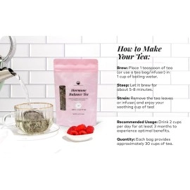 Remedy & Restore Herbal Tea for Hormone Balance - Natural Menstrual Cycle Support, Spearmint Flavor, Loose Leaves, 1 Count