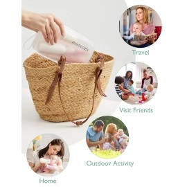 Momcozy Bottle Brush Kit, Innovative Push-Press Design for Better Cleaning - Baby Bottle Cleaner Brush for Baby Bottle, Breast Pumps, , and More - Can Generate Foam for Better Cleaning, Pink