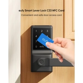 eufy NFC Card for Smart Lock C33, Access Card for Keyless Entry Door Lock C33, NFC Key Card Works for Built-in Wi-Fi Deadbolt C33, 3 Pcs